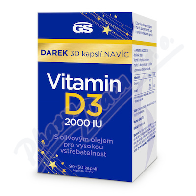 GS Vitamin D3 2000 IU cps.90+30 drek